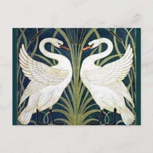 Swan and Rush and Iris wallpaper TBA Awarded Postcard