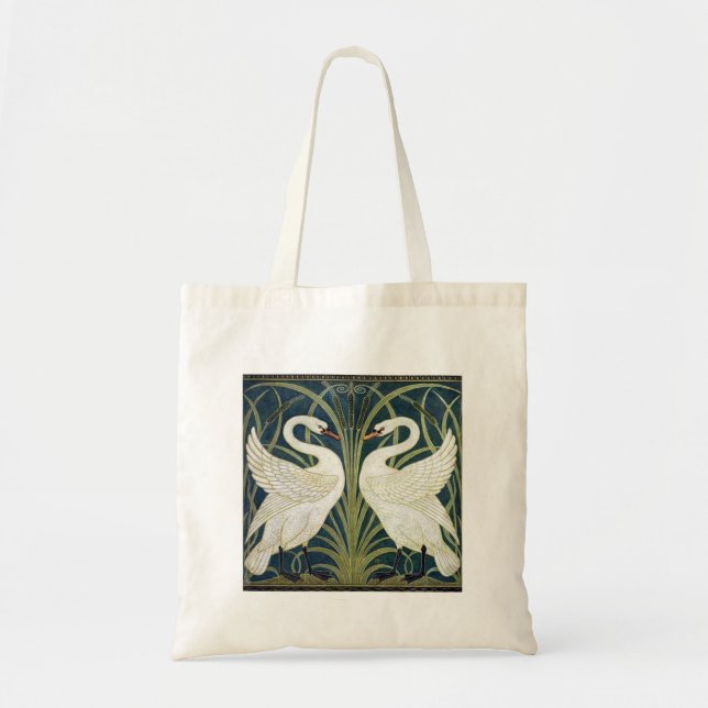 Swan and Rush and Iris wallpaper Tote Bag (Front)