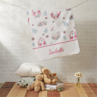 Swan And Unicorn  Baby Blanket