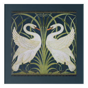 Swan Art Nouveau Two Swans