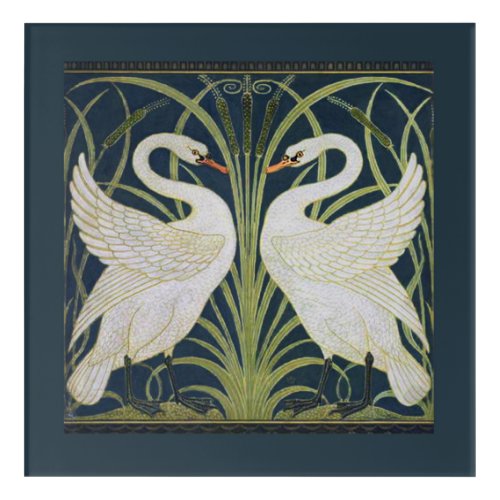 Swan Art Nouveau Two Swans 