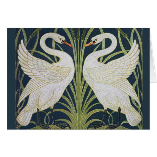 Swan Art Nouveau Two Swans  (Front Horizontal)