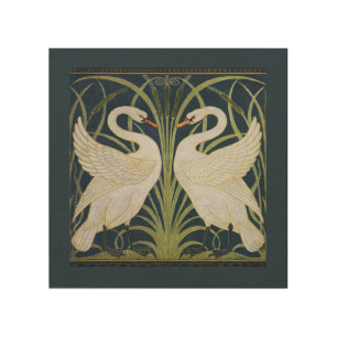 Swan Art Nouveau Two Swans