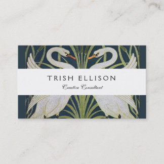Swan Art Nouveau Two Swans Business Card