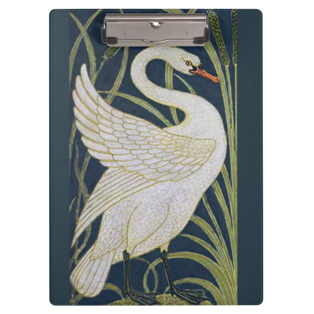 Swan Art Nouveau Two Swans  Clipboard (Front)