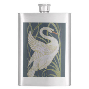 Swan Art Nouveau Two Swans Flask