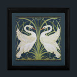 Swan Art Nouveau Two Swans  Keepsake Box<br><div class="desc">Walter Crane Two Swans - Based on an antique Art Nouveau 1875 Swan and Rush and Iris design by Walter Crane.</div>