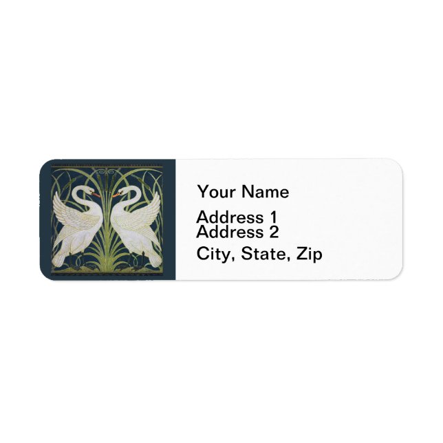 Swan Art Nouveau Two Swans  Label (Front)