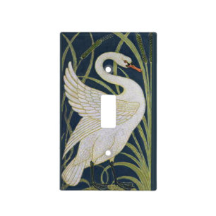 Swan Art Nouveau Two Swans Light Switch Cover