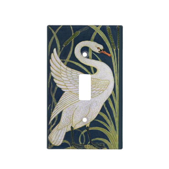 Swan Art Nouveau Two Swans  Light Switch Cover (Front)
