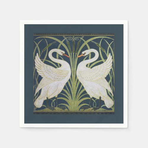 Swan Art Nouveau Two Swans  Paper Napkins