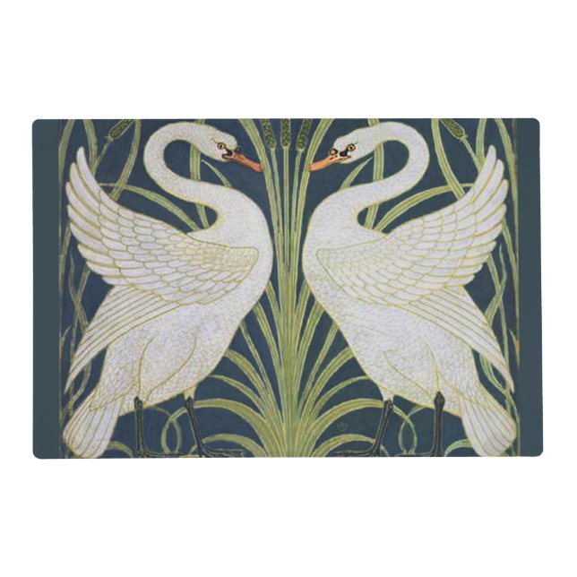 Swan Art Nouveau Two Swans  Placemat (Front)