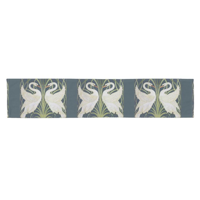 Swan Art Nouveau Two Swans  Short Table Runner (Horizontal)