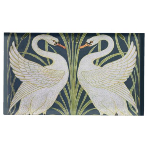 Swan Art Nouveau Two Swans  Table Card Holder