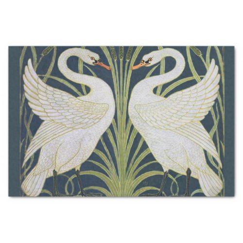 Swan Art Nouveau Two Swans  Tissue Paper