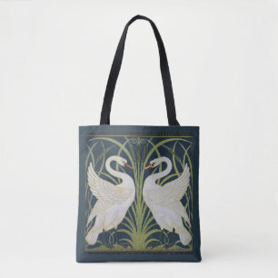 Swan Art Nouveau Two Swans Tote Bag
