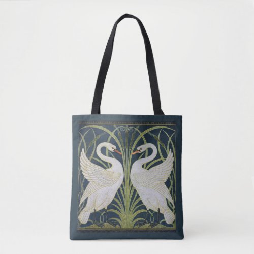 Swan Art Nouveau Two Swans  Tote Bag