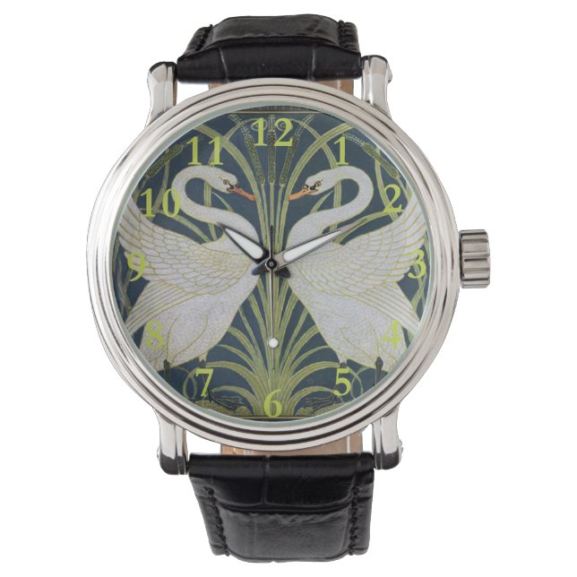 Swan Art Nouveau Two Swans  Watch (Front)