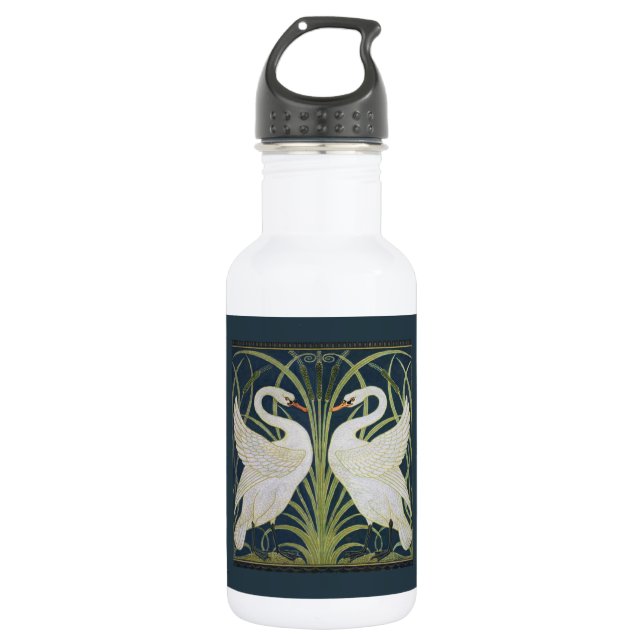 Swan Art Nouveau Two Swans  Water Bottle (Front)