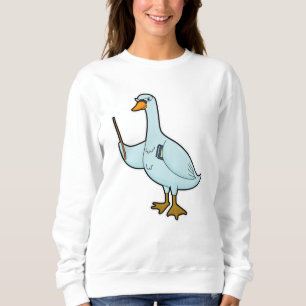 Swan as Teacher with Book & Pointer Sweatshirt