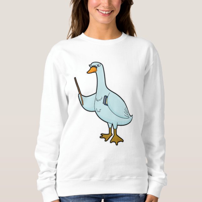 Swan as Teacher with Book & Pointer Sweatshirt (Front)