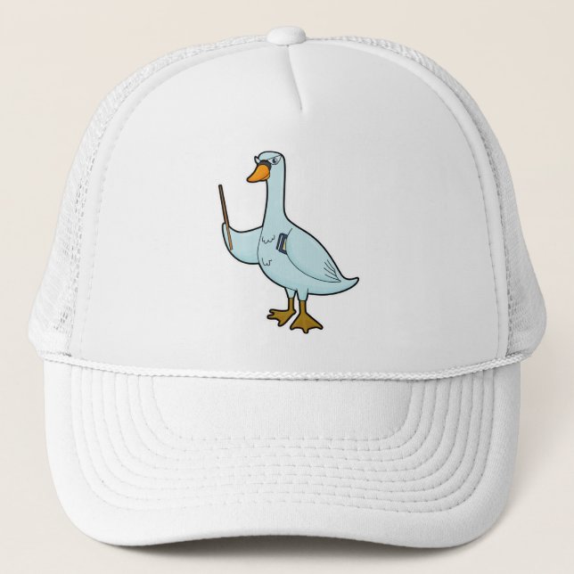 Swan as Teacher with Book & Pointer Trucker Hat (Front)
