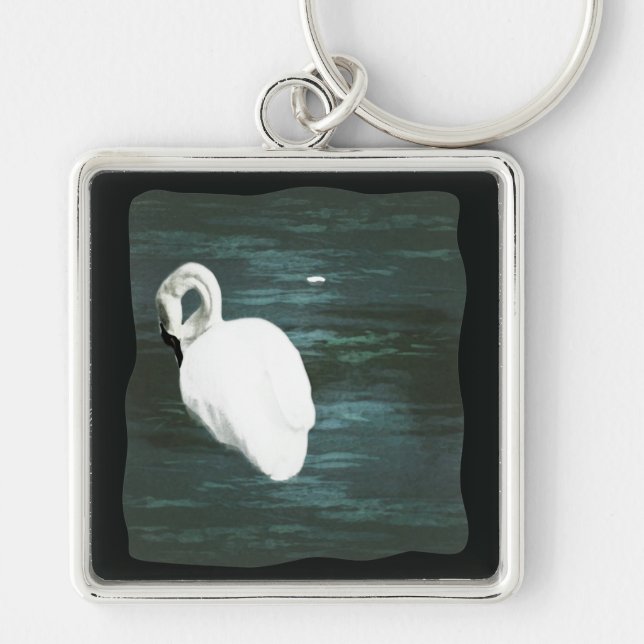 Swan at the Pond Keychain (Front)