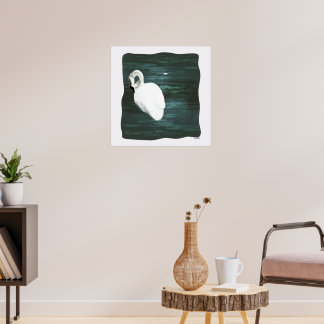 Swan at the Pond Poster