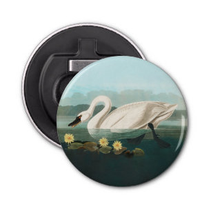 swan audubon bird white water swans bottle opener
