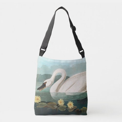 swan audubon bird white water swans crossbody bag