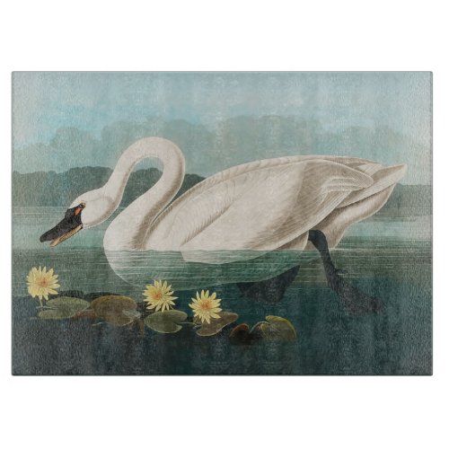 swan audubon bird white water swans cutting board