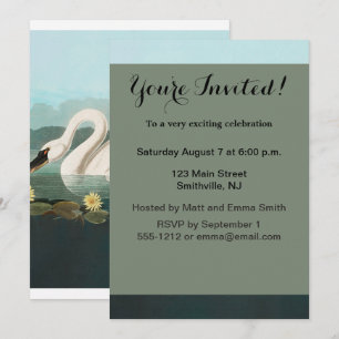 swan audubon bird white water swans invitation