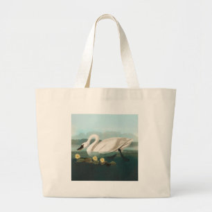 swan audubon bird white water swans large tote bag