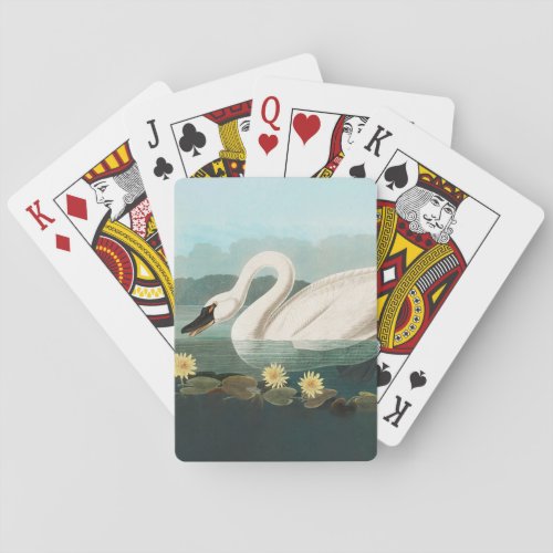 swan audubon bird white water swans poker cards