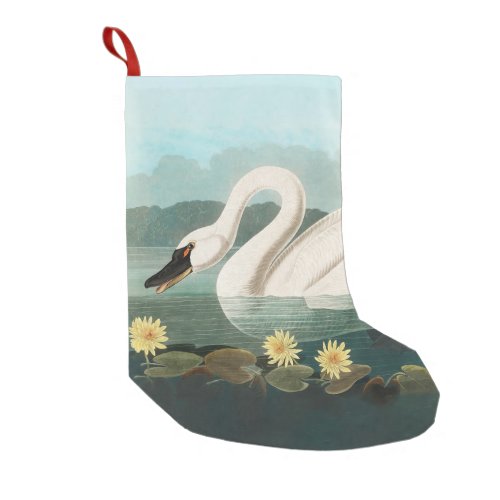 swan audubon bird white water swans small christmas stocking