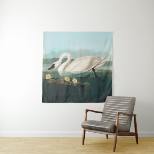 swan audubon bird white water swans tapestry