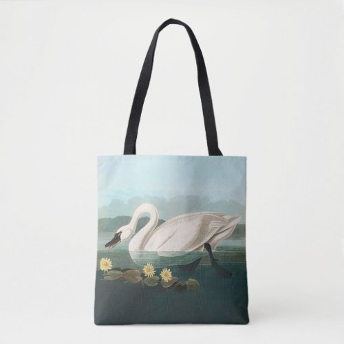 swan audubon bird white water swans tote bag