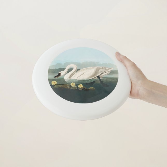 swan audubon bird white water swans Wham-O frisbee (In Hand)