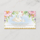 Swan Baby Shower Bring a Book for Baby Enclosure Card (Back)