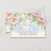 Swan Baby Shower Bring a Book for Baby Enclosure Card (Front/Back)