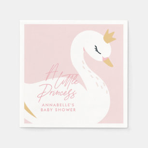 Swan baby shower girly pink aqua cute elegant napkins