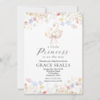 Swan baby shower invitation