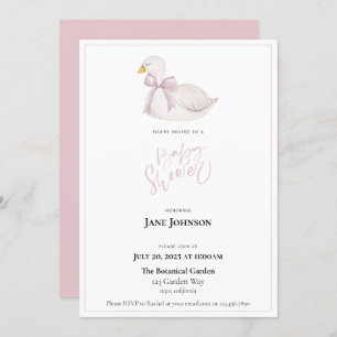 Swan Baby Shower Invitation