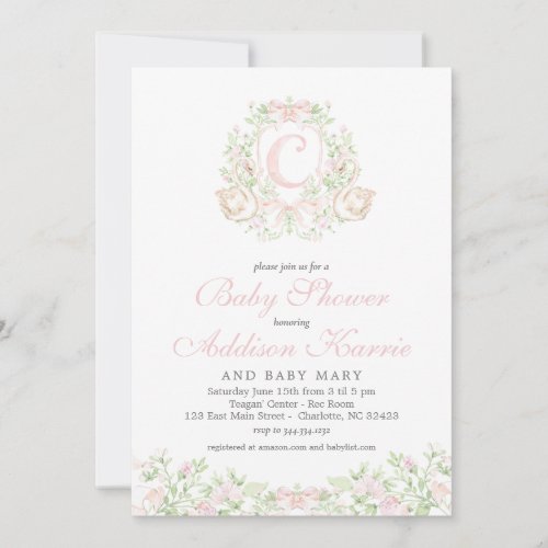Swan Baby shower invitation