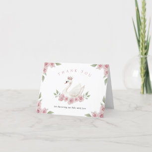 Swan Baby Shower Letterpress Thank You Card