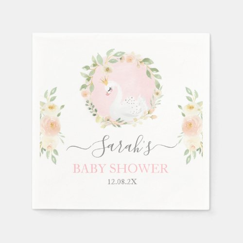 Swan Baby Shower Napkins