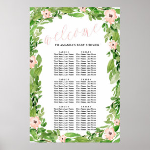 Swan Baby Shower Seating Chart   Pink