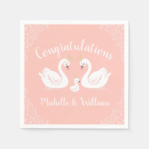 Swan Baby Shower Vintage Napkins