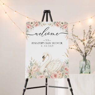 Swan Baby Shower Welcome Foam Board