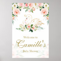Swan Baby Shower Welcome Sign